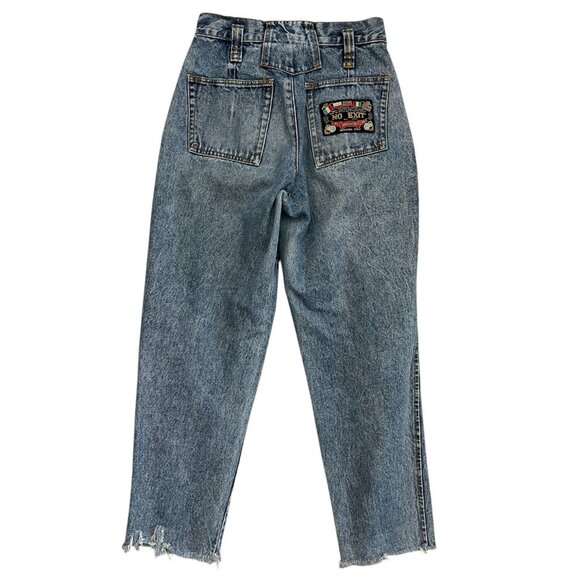 Vintage 80s Jordache Womens‎ Pleated Taper Jeans Size 6 Grunge Streetwear Patch - Picture 1 of 13